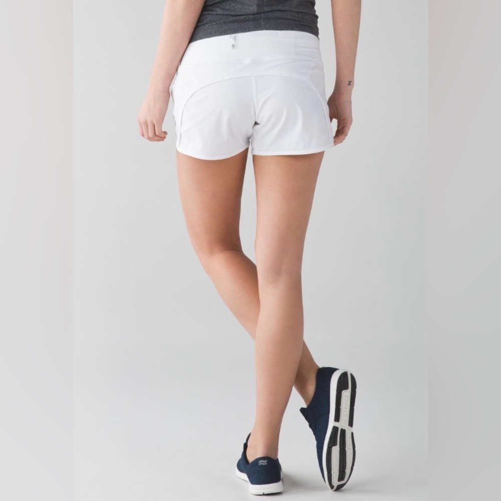 Lululemon Run Times Lined Stretch White Shorts